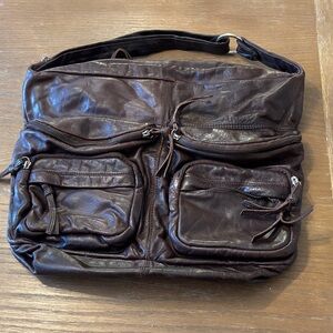 Tano Rich Brown Leather Messenger Bag